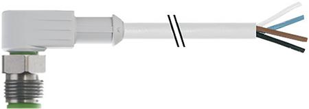 154-7751 RS Pro 7014 Series, Industrial Automation Cable Assembly with a 4 Pole Right Angle Male M12 Female, 4:00 AM