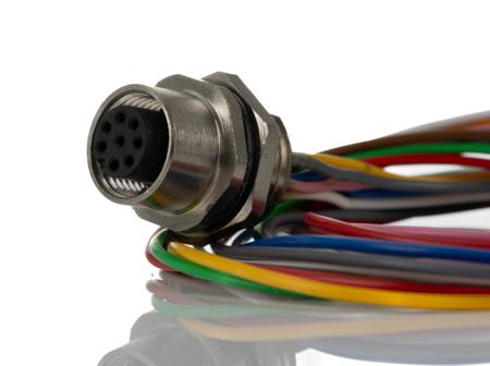 250-0736 RS PRO Straight Female M12 to Unterminated Cable Assembly, 500mm