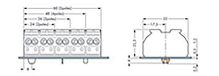 862-504 Wago Non-Fused Terminal Block, 0.75 → /> 4 mm², 500 V Straight