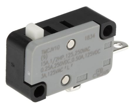 TMCJG6VP0010Y C & K Pin Plunger Snap Action Micro Switch, Solder Terminal, 1/2 A @ 125 V dc, 15 A @ 125 / 250 V ac, SPST