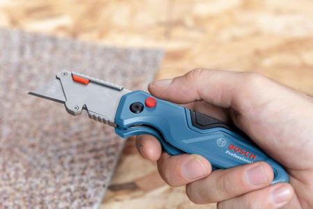 1600A016BL Bosch Professional Folding Knife Snap-off Blade Folding Knife, 124mm Closed Length, 137g
