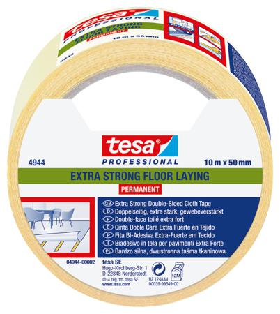 04944-00002-12 Tesa 4944 Red Cloth 10m Floor Tape, 0mm Thickness