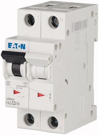 278664-FAZ-C3-1N Eaton xEffect 3A MCB Mini Circuit Breaker Curve C, Breaking Capacity 10 kA, 240V