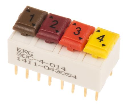 ED57675 ERG 4 Way Through Hole DIP Switch SPST
