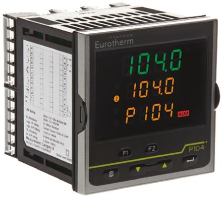 P104/CC/VL/LRR Eurotherm Piccolo P104 PID Temperature Controller, 96 x 96mm, 3 Output Logic, Relay, 24 V ac/dc Supply Voltage