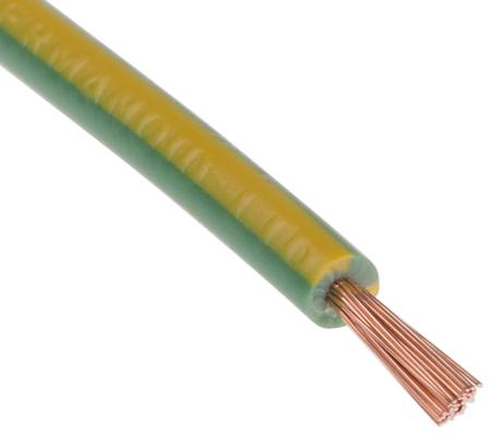 811-4485 RS Pro Green/Yellow FLEXIBLE BK Switchgear Cable, 1 mm² CSA, 1 kV dc, 600 V ac, 100m