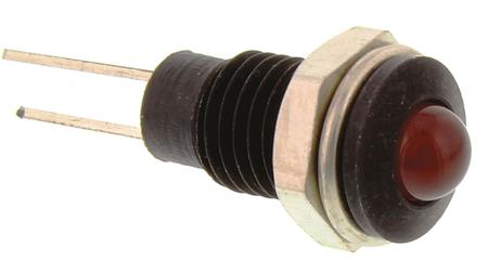 DX1119/RD Bulgin Red Panel Mount Indicator, 2V, 6.1mm Mounting Hole Size, Lead Wires Termination