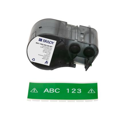 M5C-1500-595-GN-WT Brady B-595 on White on Green Label, 38.10 mm Width
