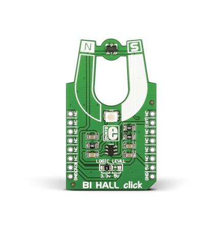 MIKROE-1646 MikroElektronika Bi Hall Click Hall Effect Sensor Magnetic Switch Module for 74LVC1T45, US2882 Alternating north and