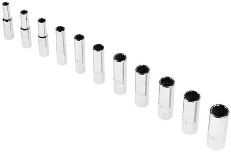47203 Stanley 11-Piece Metric 1/4 in Deep Socket Set , 12 point