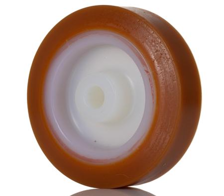 4520 LAG Orange, White Polyurethane Abrasion Resistant, Hygienic, Laceration Resistant, Non-Marking Trolley Wheel, 120kg