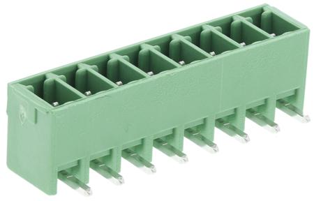 1803332 Phoenix Contact, 3.81mm Pitch, MC 1.5/ 8-G-3.81, 8 Way, Right Angle, Pluggable Terminal Block, Header, Wave Soldering,