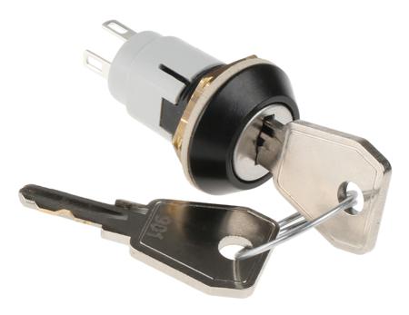 WRL-5-E-S-2-B IP67 Key Switch, SPDT, 3 A@ 50 V dc, 5 A@ 115 V ac 2-Way, -20 → +65°C