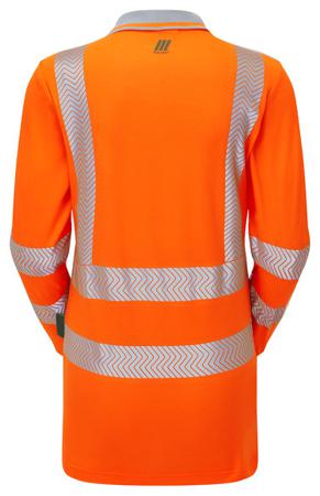 LFE976-NB-14 PULSAR LFE954 Orange Women Hi Vis Polo Shirt, 14in