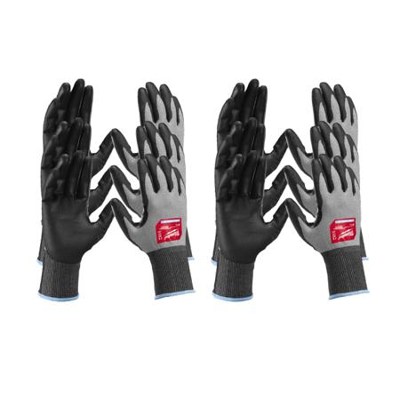4932480509 Milwaukee HI Dex Black, Grey Glass Fiber, HPPE, Nitrile, Nylon, Polyester, Spandex Cut Resistant Work Gloves, Size 10,