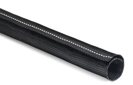 170-01108 HellermannTyton Polyester Black with White Cable Sleeve, 38mm Diameter, 15m Length,  Series