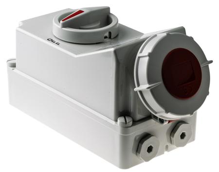 5605A Mennekes Switchable IP67 Interlocked Socket 3P+E, Earthing Position 6h, 32A, 400 V