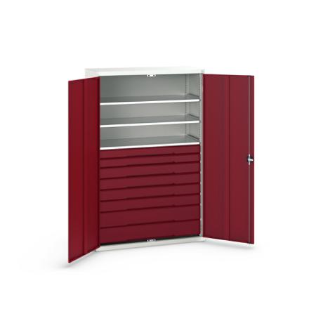16926657-24 Bott 2 Door, 8 Drawer Sheet Steel Cupboard, 1300 x 550 x 2000mm