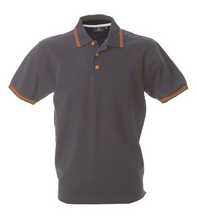 988989-S-GREY-ORANGE JRC 988989 Grey/Orange 100% Cotton Polo Shirt, UK- S, EUR- S