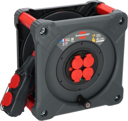 9212451110 brennenstuhl 40m 8 Socket Type E - French Cable Reel Semi-enclosed Reel, 230 V, IP44