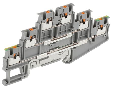 3213768 Phoenix Contact  PT 1.5/S-PE/L/L Series Grey, 0.14 → 1.5mm², Triple-Level, Push In Termination