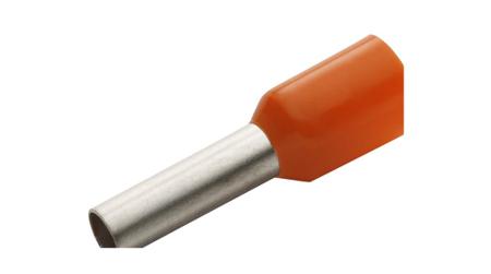 RND-465-00557 RND, RND 465 Insulated Bootlace Ferrule, 18mm Pin Length, 2.8mm Pin Diameter, Orange