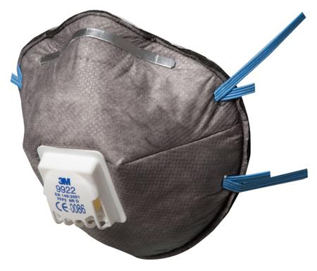 7000088787 3M 9000 Series Respirator Mask for General Purpose Protection, FFP2, Valved, Moulded 100Each per Package