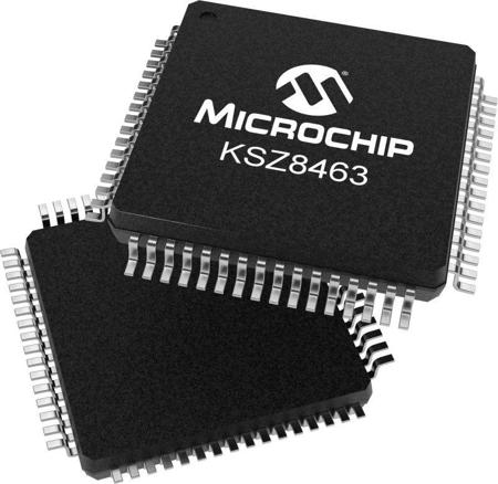 KSZ8463MLI Microchip , Ethernet Switch IC NIC, BIU, 64-Pin LQFP