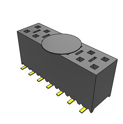 SSM-107-L-DV-K-TR Samtec SSM Series Vertical Surface Mount PCB Socket, 14-Contact, 2-Row, 2.54mm Pitch, SMT Termination