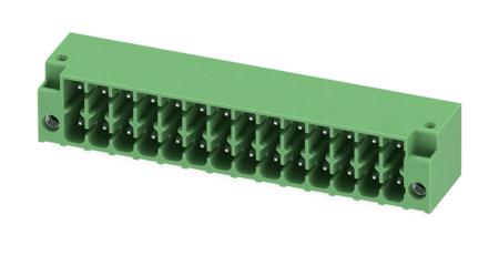 1053877 Phoenix Contact, 3.5mm Pitch, DMC 1.5, 14 Way, Right Angle, Pluggable Terminal Block, Header, Through Hole, Solder