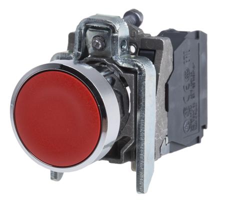 XB4BA42 Schneider Electric Harmony XB4 Red Push Button NC Spring Return