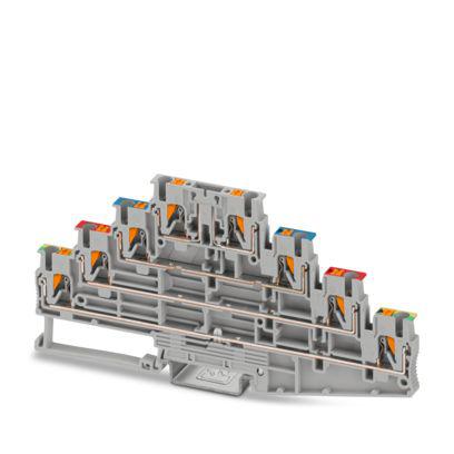 1336369 Phoenix Contact 4-Way DIN Rail Earth Terminal Block, 2.5mm², 0.14 → 4 mm² Wire, Push In, Polyamide Housing