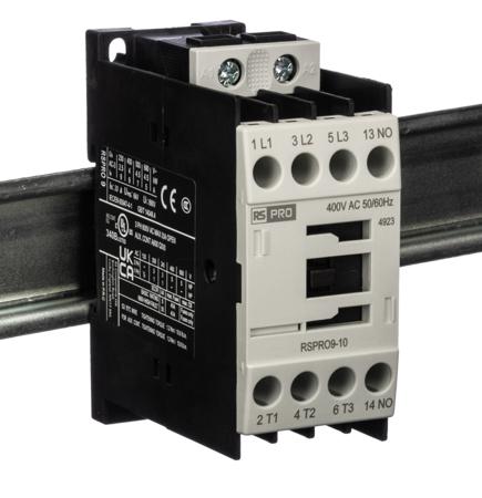 250-8788 RS PRO RSPRO9-10 Contactor, 400 V AC Coil, 3-Pole, 9 A, 4 kW, 1NO, 690 V
