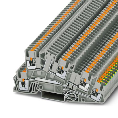 3213960 Phoenix Contact  PTI 2.5-PE/L/TG Series Grey, 4mm², Triple-Level, Push In Termination
