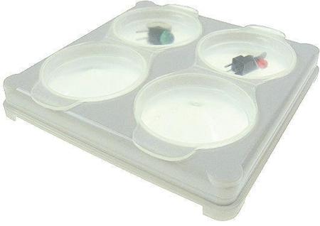 MB10-04A Licefa 4 Cell Transparent Plastic Compartment Box, 10mm x 75mm x 75mm