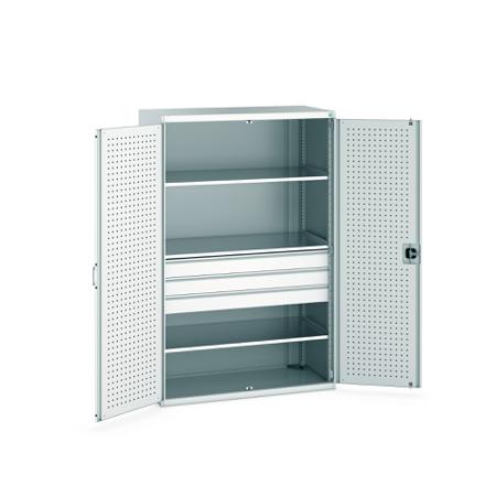 40022087-16V Bott 2 Door, 3 Drawer Sheet Steel Floor Standing Cupboard, 1300 X 650 X 2000mm
