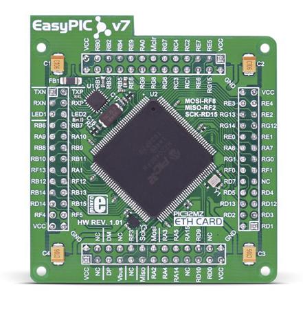 MIKROE-2714 MikroElektronika EasyPIC FUSION v7 ETH MCUcard MCU Add On Board