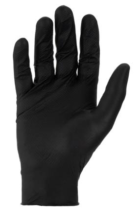 GL1002 Polyco Healthline Finite Black Black Powder-Free Nitrile Disposable Gloves, Size 8, Medium, No, 100 per Pack
