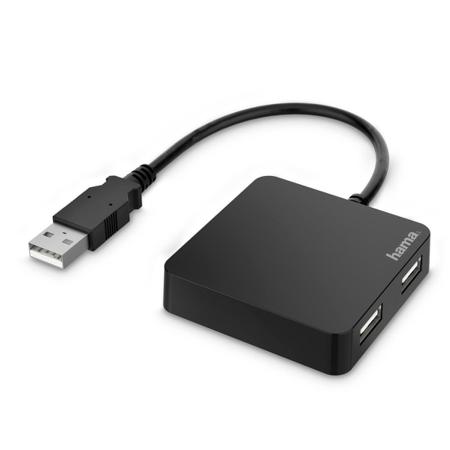 200121 Hama 4 Port USB 2.0 USB A  Hub, USB Powered, 5.6 x 1.3 x 5.6cm
