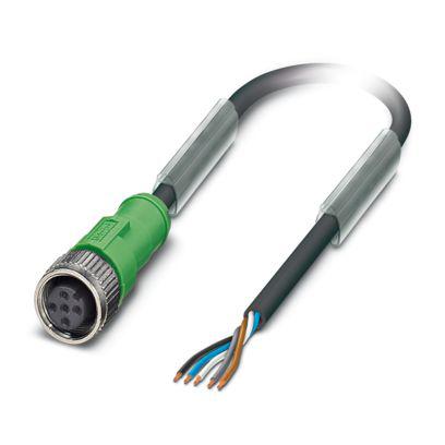 1405410 Phoenix Contact Straight Female 5 way M12 to Straight Free Ends Actuator/Sensor Cable, 25m