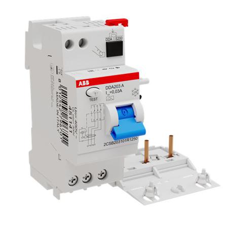 2CSB203101R1250---DDA203A-25-0-03 3P 25 A, RCD Switch, Trip Sensitivity 30mA, DIN Rail Mount pro M compact DDA 200 A
