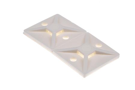 151-28469 MB4A-PA66-WH HellermannTyton Self Adhesive Natural Cable Tie Mount 28 mm x 28mm, 5.4mm Max. Cable Tie Width