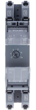 3RP2574-1NW30 Star Delta Single Timer Relay, Screw, 1 → 20 s, DPNO, 2 Contacts, DPST, 12 → 240 V ac/dc