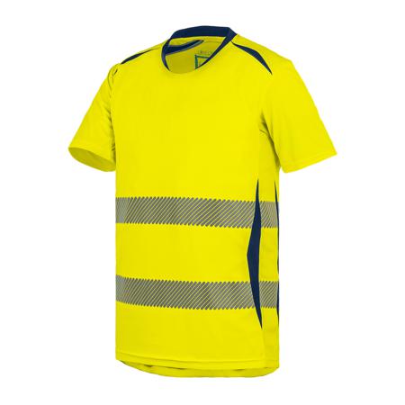 TSHIRLGHC01JMS T2S TSHIRLGHC01 Yellow/Navy Unisex Hi Vis T-Shirt, S