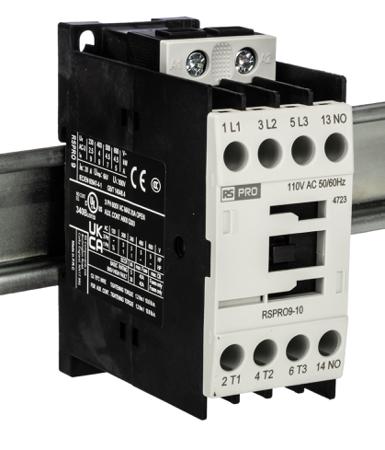 250-8785 RS PRO RSPRO9-10 Contactor, 110 V AC Coil, 3-Pole, 9 A, 4 kW, 1NO, 690 V