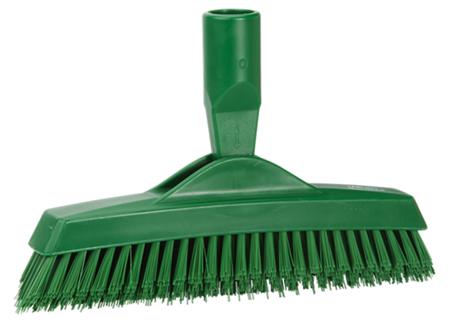 70402 Vikan Very Hard Bristle Green Scrubbing Brush, 40mm bristle length, Polyester bristle material