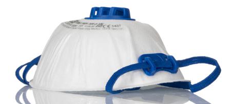 P351 RS PRO Disposable Respirator for General Purpose Protection, FFP2, Valved, Moulded 10 per Package