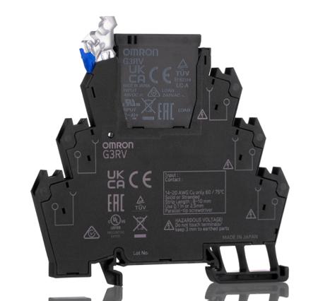 G3RV-ST500-AL 24VDC Omron G3RV-ST Series Solid State Interface Relay, 24 Vdc Control, 2 A Load, DIN Rail Mount