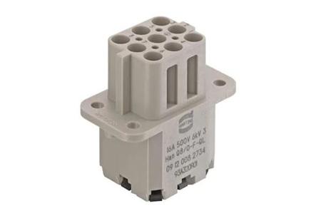 09120082734 HARTING Heavy Duty Power Connector Insert, 16A, Female, Han Q Series, 8 Contacts