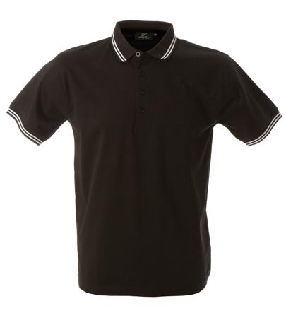 988963-XL-BLACK JRC 988963 Black 100% Cotton Polo Shirt, UK- XL, EUR- XL